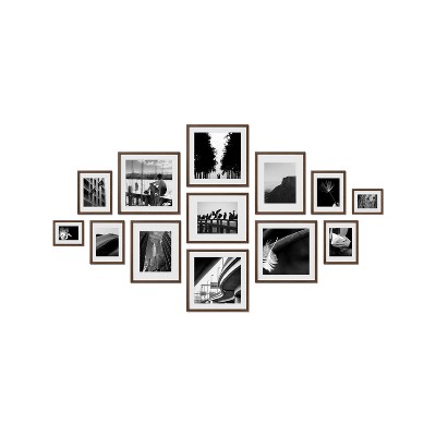 Haus and Hues Essex Gallery Wall Frame Set with Real Glass and Mat
