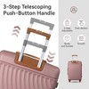 3-Piece Rose Gold ABS Hardshell Luggage Set, Lightweight Spinner Suitcases with TSA Lock, 20/24/28 in - 2 of 4