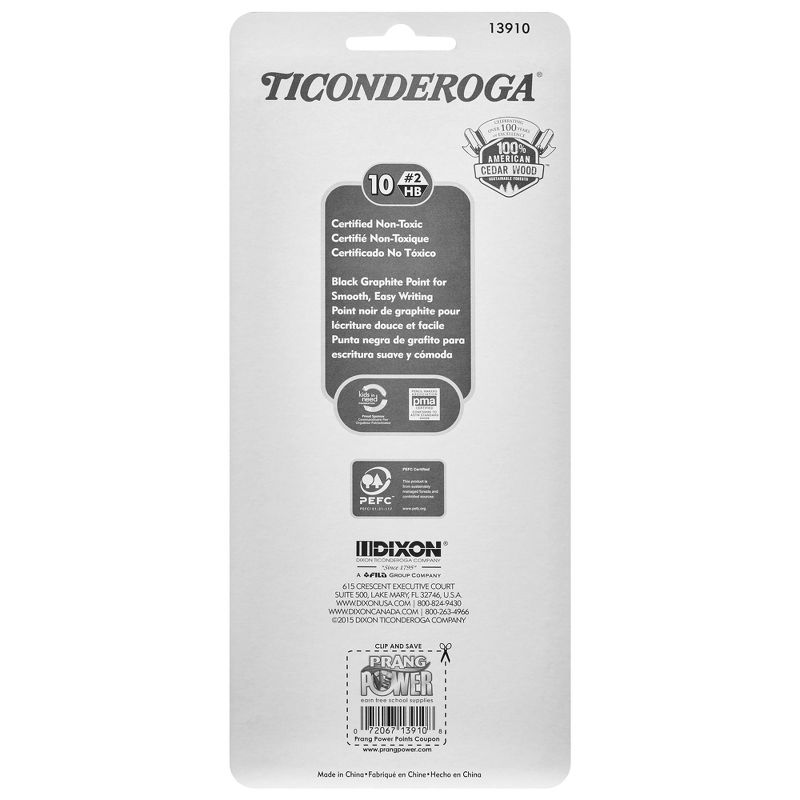 Ticonderoga® Pencils, #2 Soft, Neon Stripes, Presharpened, 10 Per Pack, 6 Packs, 4 of 7