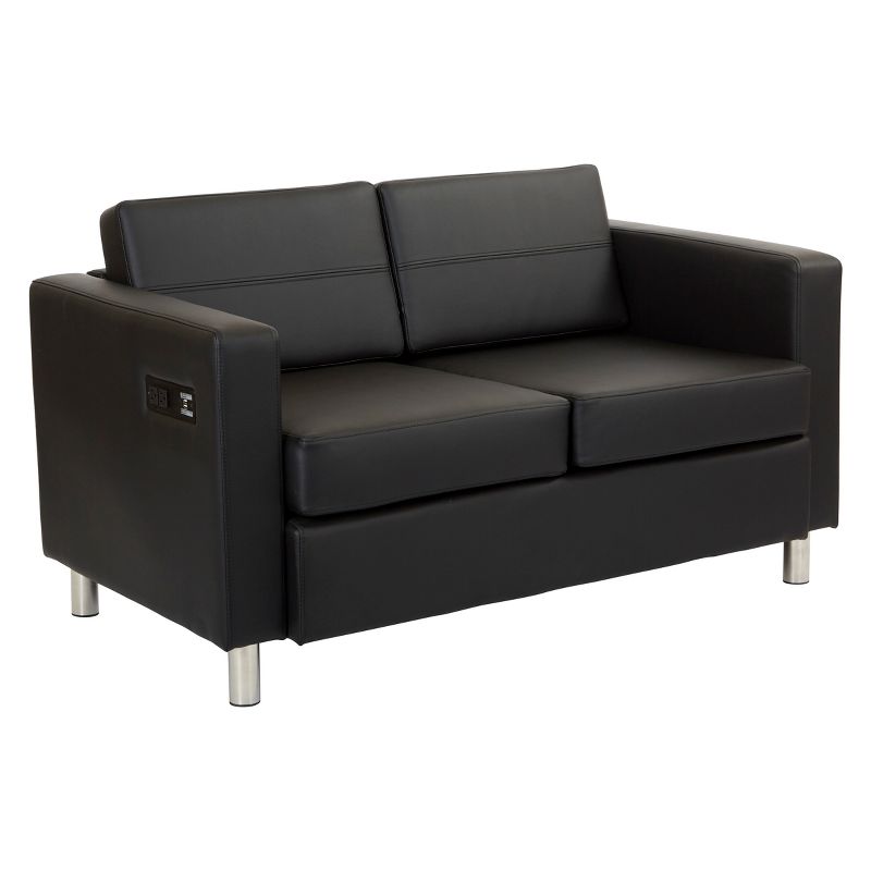 Atlantic Loveseat with Dual Charging Station Black - OSP Home Furnishings, 1 of 6
