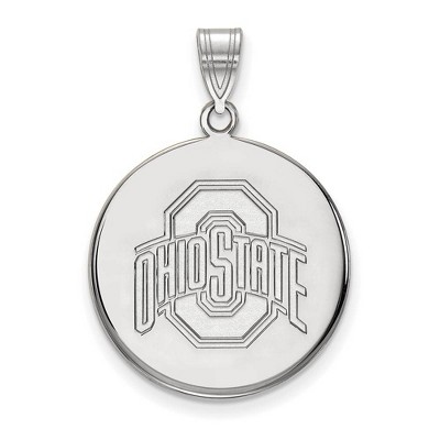 Black Bow Jewelry 14k White Gold Ohio State Buckeyes NCAA Large Pendant