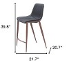 HomeRoots Set of Two 26" Black And Brown Faux Leather And Steel Counter Height Bar Chairs - 3 of 4