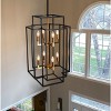 Dewdrop Modern Geometric Chandelier, 8-Light Black and Gold Cage Pendant Light for Foyer Dining Room - 2 of 4