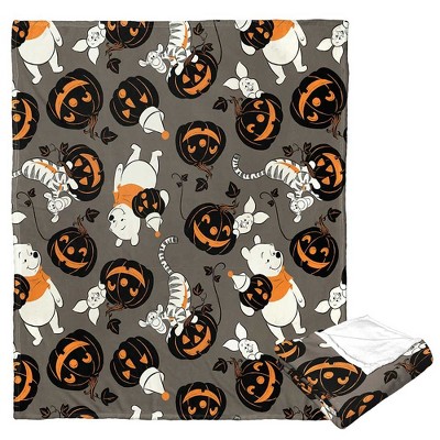 Disney Winnie the Pooh Pumpkin Patch Pattern Silk Touch Throw Blanket 50x60 Inches