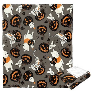 Disney Winnie the Pooh Pumpkin Patch Pattern Silk Touch Throw Blanket 50x60 Inches - 1 of 4