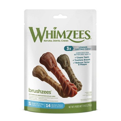 WHIMZEES by Wellness Brushzees Small Dental Vegetable Flavor Dog Treats - 7.4oz