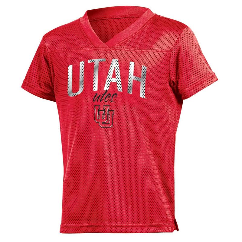 NCAA Utah Utes Girls&#39; Mesh T-Shirt Jersey, 1 of 4