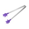 Unique Bargains Stainless Steel Silicone Tips Hand Shape Kitchen Cooking Food Tongs - 3 of 4