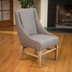 Unholstered Accent Chair Leather Slipper Chair with wooden legs for home living room-Christopher Knight Home - 1 of 4