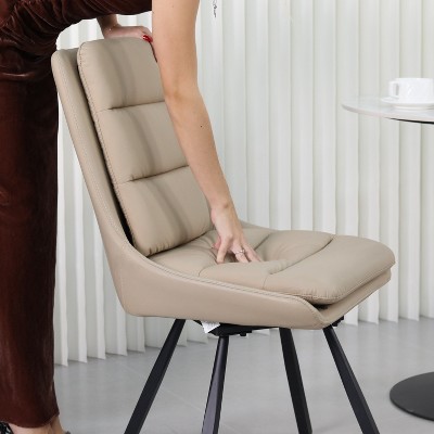 Set Of 2 360° Rotatable Upholstered Dining Room Kitchen Accent Chairs