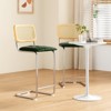 GlasFlength Dining Set with Rattan Back, Solid Wood Back, Leather Seat for Dining Room, Kitchen, Counter, Green, 18.9"*17.7"*42.54" - 3 of 4