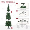 6.5 Foot Pencil Artificial Christmas Tree, Slim Pine Needles Xmas Tree with Realistic Branches, Pine Cones, Metal Base, Green - 4 of 4