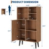 4-Tier Open Bookshelf with Legs - 5 Freestanding Cube Shelf, Walnut Bookcase, Retro Wood Bookshelves, Storage Organizer for Living Room and Office - 3 of 4
