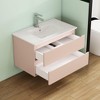 KWPZQEB 32" Modern Wall-Mounted Bathroom Vanity with Sink Combo, Floating Vanity with Double Drawers & Unique Handle-Free Design for Small Space - 2 of 4
