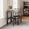 3-Piece Kitchen Dining Room Table Chair Set for Small Space, Indoor Modern Dinette Set for 2, Square Dinner Table Set for Dinette, Breakfast - 2 of 4