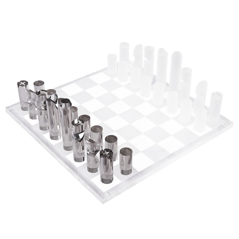 OnDisplay 3D Luxe Acrylic Smoke & Frost Luxury Laser-Cut Chess Set, 1 of 8