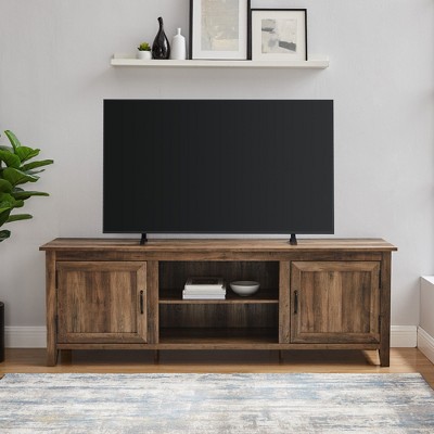 CAVINAS TV Stand Modern Farmhouse TV Stand with 2-Door Grooved for 85" TVs Media Console