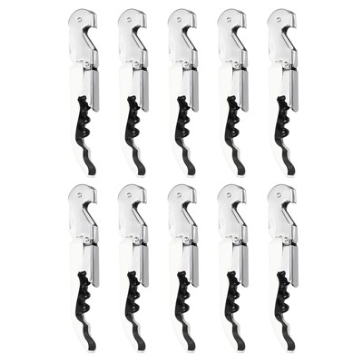 Unique Bargains Double Hinged Wine Bottle Openers with Foil Cutter 5" 10 Pcs