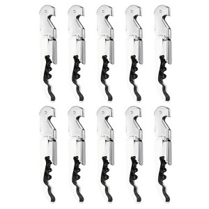 Unique Bargains Double Hinged Wine Bottle Openers with Foil Cutter 5" 10 Pcs - 1 of 4