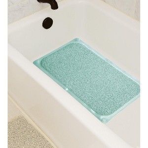 Home Mart Goods Turquoise Blue Loofah Shower Tub Mat With Non-Slip Suction Cups - 29" x 17" - 1 of 4