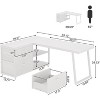 Tribesigns L-Shaped Computer Desk with 3 Drawers - 3 of 4