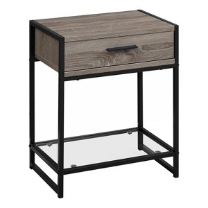 Monarch Specialties Accent Table Side End Nightstand Lamp Living Room Bedroom Laminate Black Transitional - 1 of 4