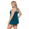 Aqua Green, Women's Ladder Trim Racerback Tankini - 2 of 3