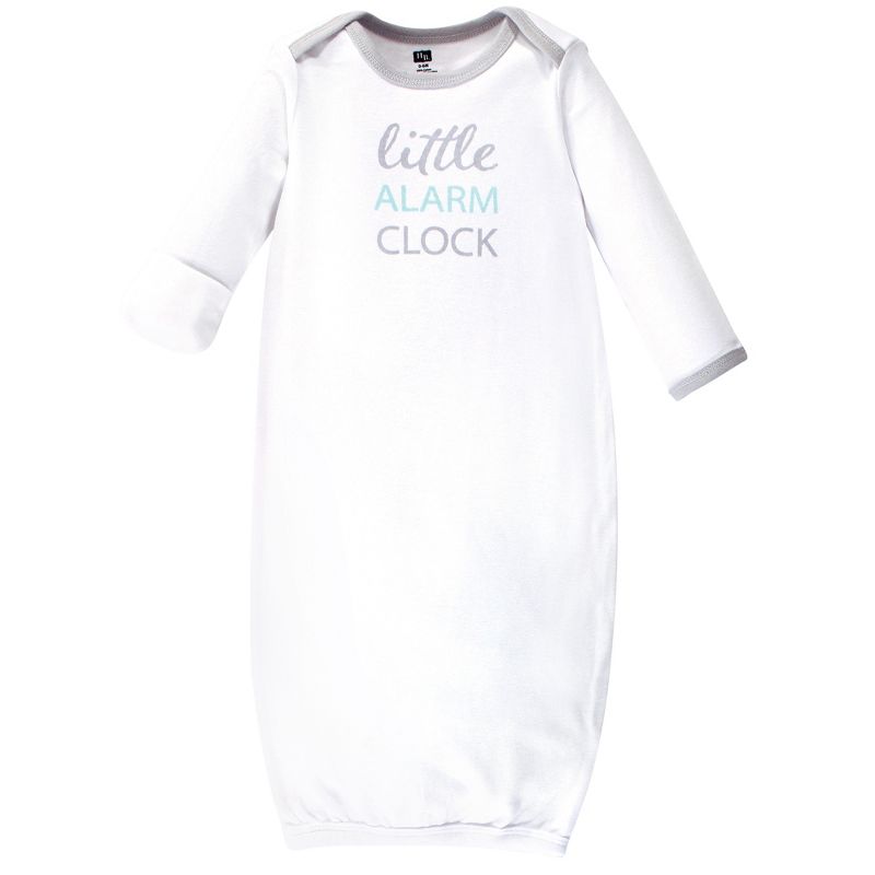 Hudson Baby Infant Boy Cotton Long-Sleeve Gowns 3pk, Alarm Clock, 5 of 6