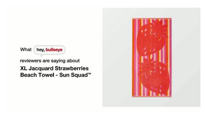 XL Jacquard Strawberries Beach Towel - Sun Squad&#8482;, 2 of 5, play video
