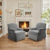 Art Leon Traditional Fabric Upholstered Swivel Accent Chair, Armchair with Wood Frame - 3 of 4