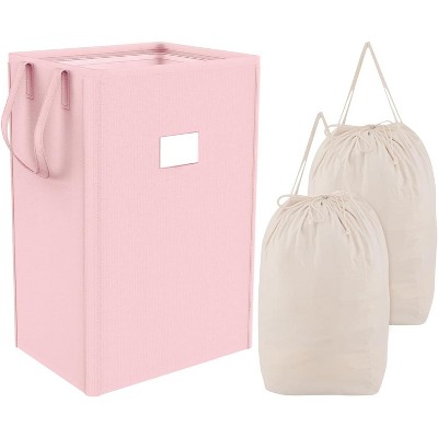 210L Laundry Hamper Collapsible with 2 Washable Laundry Bags, Laundry Basket with Handles Foldable Hamper Dorm Laundry Basket