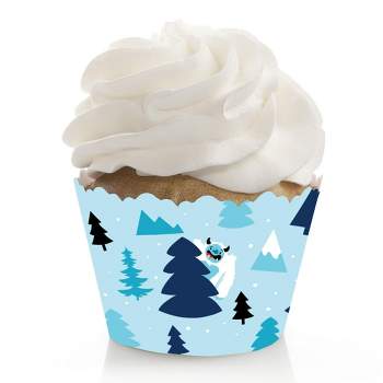 Big Dot of Happiness Yeti to Party - Abominable Snowman Party or Birthday Party Decorations - Party Cupcake Wrappers - Set of 12