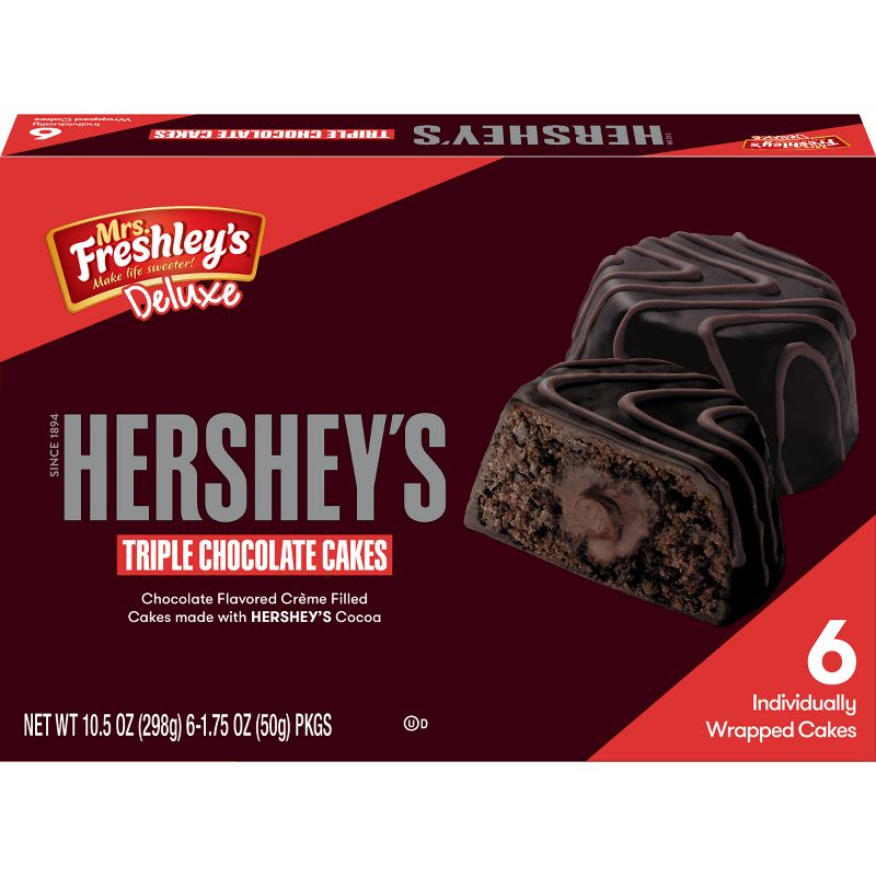 Mrs. Freshley&#39;s Deluxe Hershey&#39;s Triple Chocolate Cakes - 6ct, 1 of 11
