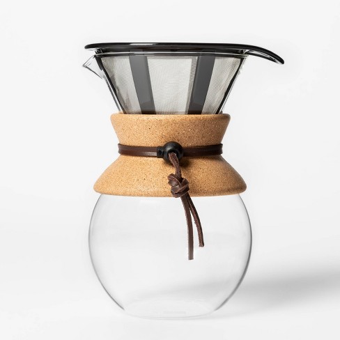 8 Cup Glass Pour Over Coffee Maker (#PO108-BL)