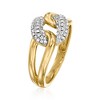 Ross-Simons 0.20 ct. t.w. Pave Diamond Curb-Link Ring in 18kt Yellow Gold - 3 of 4