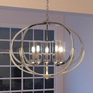 Urban Ambiance Luxury Mediterranean Chandelier,  27-7/8"H x 33-3/4"W,  Polished Nickel Finish, UHP2350 - 1 of 4