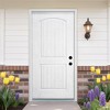 36 X 80 Inches Fiberglass Entry Door,6-9/16 Vinyl Frame,Decorative Glass Door,Primed Knock-Down,with Brickmould,Right Hand Inswing Door - 2 of 4