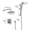 Kumasinova 10" High Pressure Rain Shower System Set,5-Function Slide Bar Faucet Shower Set with 59" Stainless Steel Hose - 3 of 4