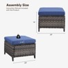 Buenhomino Patio Wicker Ottomans Set of 2, Multipurpose Outdoor Ottomans for Patio, Additional Seating, Footrest, Side Table, Removable Cushions - 3 of 4