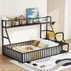 Okak All-in-One Metal Floor Bed Twin/Full Size,Study Bed with Safety Rails, Built-in Shelves & Desk Space Saving Kids Bed Frame for Small Bedroom - 2 of 4