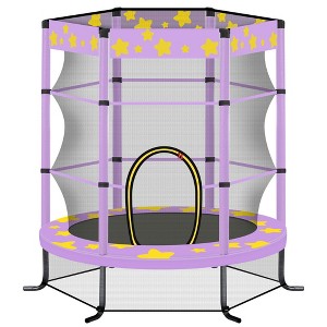 55" Mini Trampoline For Kids, 4.5FT Toddler Trampoline With Safety Enclosure Net, Outdoor Indoor Trampoline For Boys Girls Birthday Gifts - 1 of 4