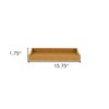 HomeRoots 16" Camel Brown Wood Faux Shagreen Serving Tray With Handles - 3 of 4