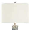 Possini Euro Design Modern Table Lamp 33 1/2" Tall Gray Swirl Brushstroke Ceramic White Drum Shade for Living Room Bedroom House - 4 of 4