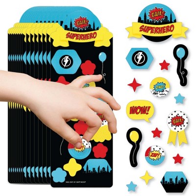 Big Dot of Happiness Bam Superhero - Birthday Party Favor Kids Stickers - 16 Sheets - 256 Stickers