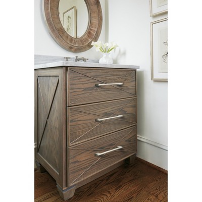 Satin Nickel 6-5/16" Modern Bar Cabinet Pull