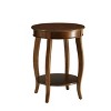 Homy Casa Round End Table with Lower Shelf, MDF Top and Solid Wood Legs, Living Room Accent Table - 2 of 4