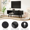 GlasFlength TV Stands and Consoles TV Stand with Storage Cabinet and Sliding Door Mid Modern Century Console Table for Living Room, Black, 50"*17"*5" - 4 of 4