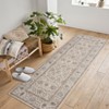 Vintage Washable Rug for Living Room, Distressed Thin Low Pile Non Slip Area Carpet, Classic Modern Accent Rug for Bedroom and Office - 3 of 4
