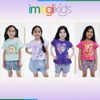 imagikids Girls Short Sleeve T-Shirt and Chambray Shorts 2 Piece Outfit Set Little Kid to Big Kid Sizes - 3 of 4