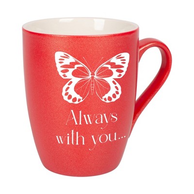 Elanze Designs Always With You Crimson Red 10 ounce New Bone China Coffee Cup Mug